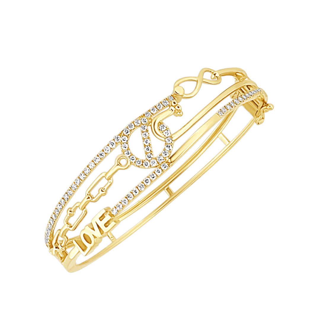 14K Infinity Link Diamond Bangle (sample sale) Bracelets IceLink-CAL