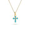 14K Turquoise Cross Necklace Necklaces IceLink-SVN