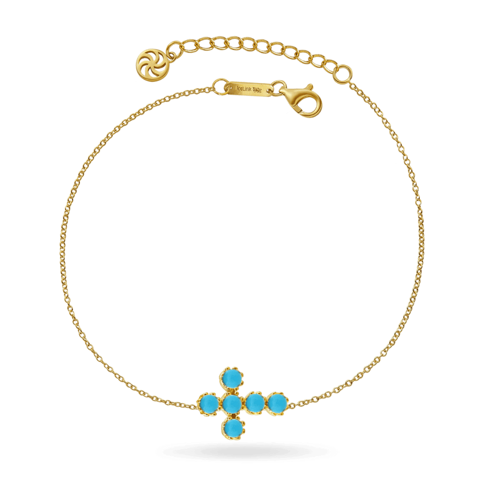 14K Turquoise Cross Bracelet Bracelets IceLink-SVN