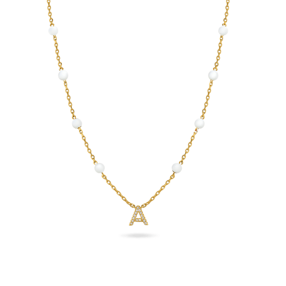 White 'True You' Initial Necklace Necklaces IceLink-ATL A