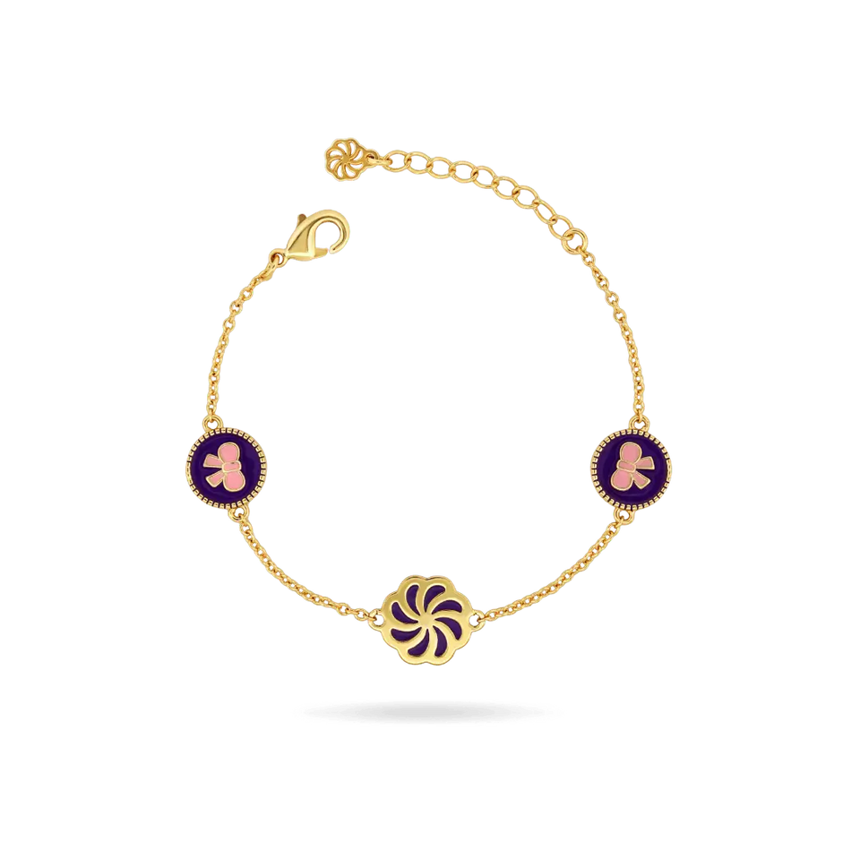 Kids 'Violet' Bow Eternity Enamel Bracelet Bracelets IceLink-DONNA