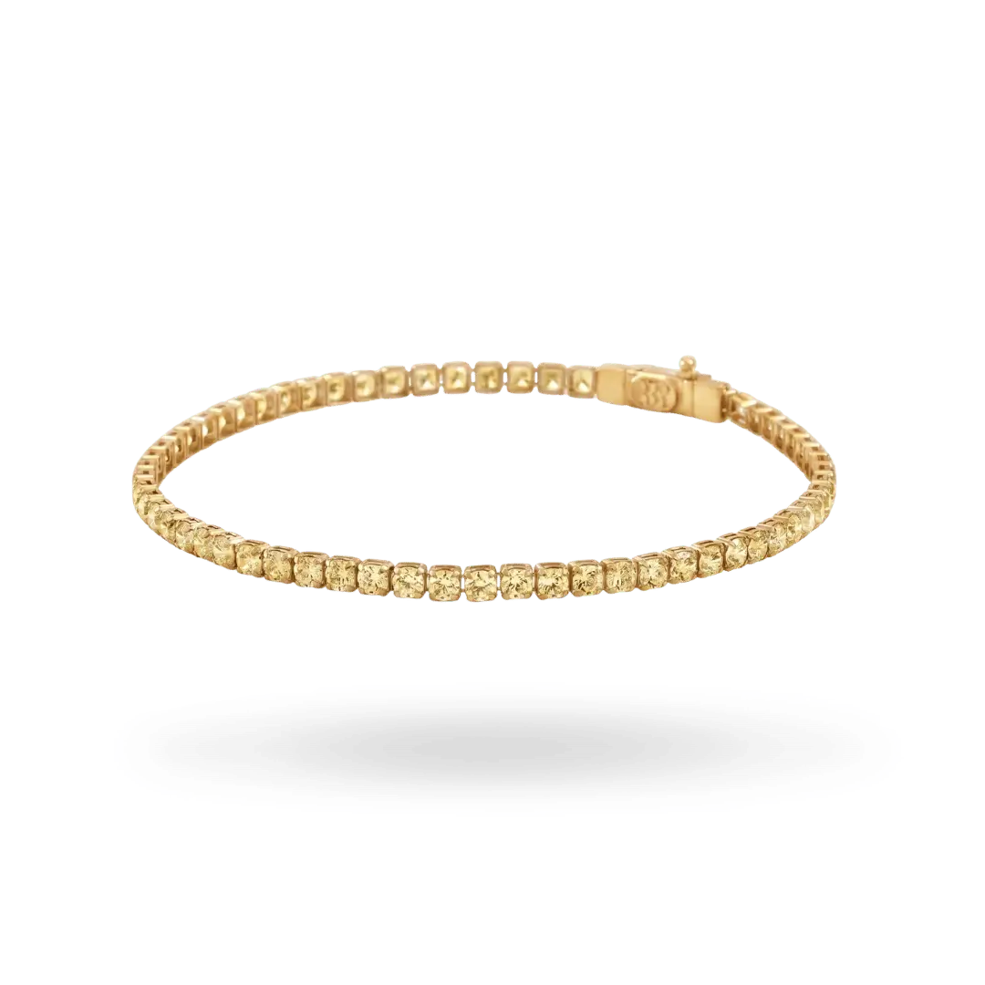 14K Gold Colorful Tennis Bracelet 2.75mm Bracelets IceLink-CAL Yellow 6" (XXS)
