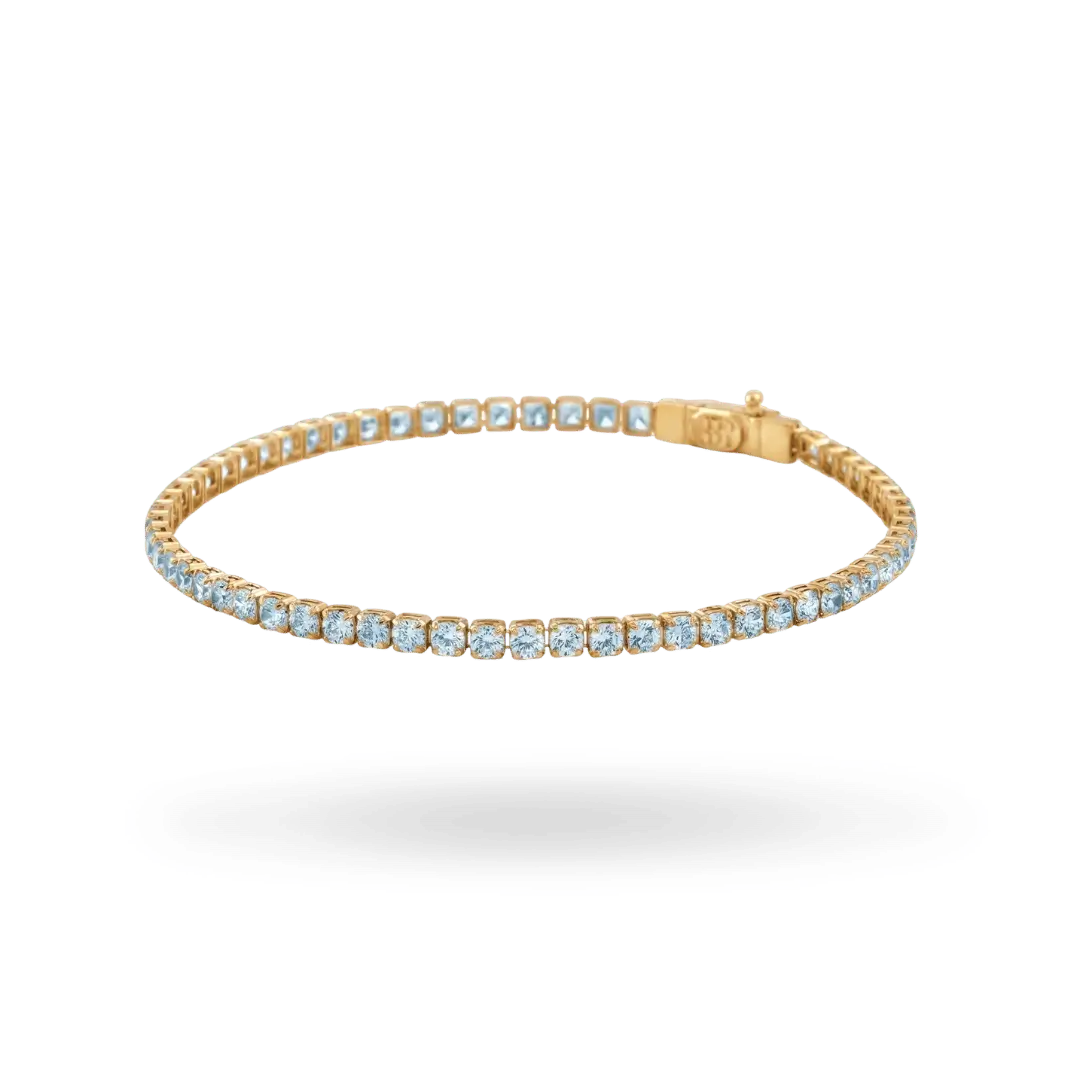 14K Gold Colorful Tennis Bracelet 2.75mm Bracelets IceLink-CAL Light Blue 6" (XXS)