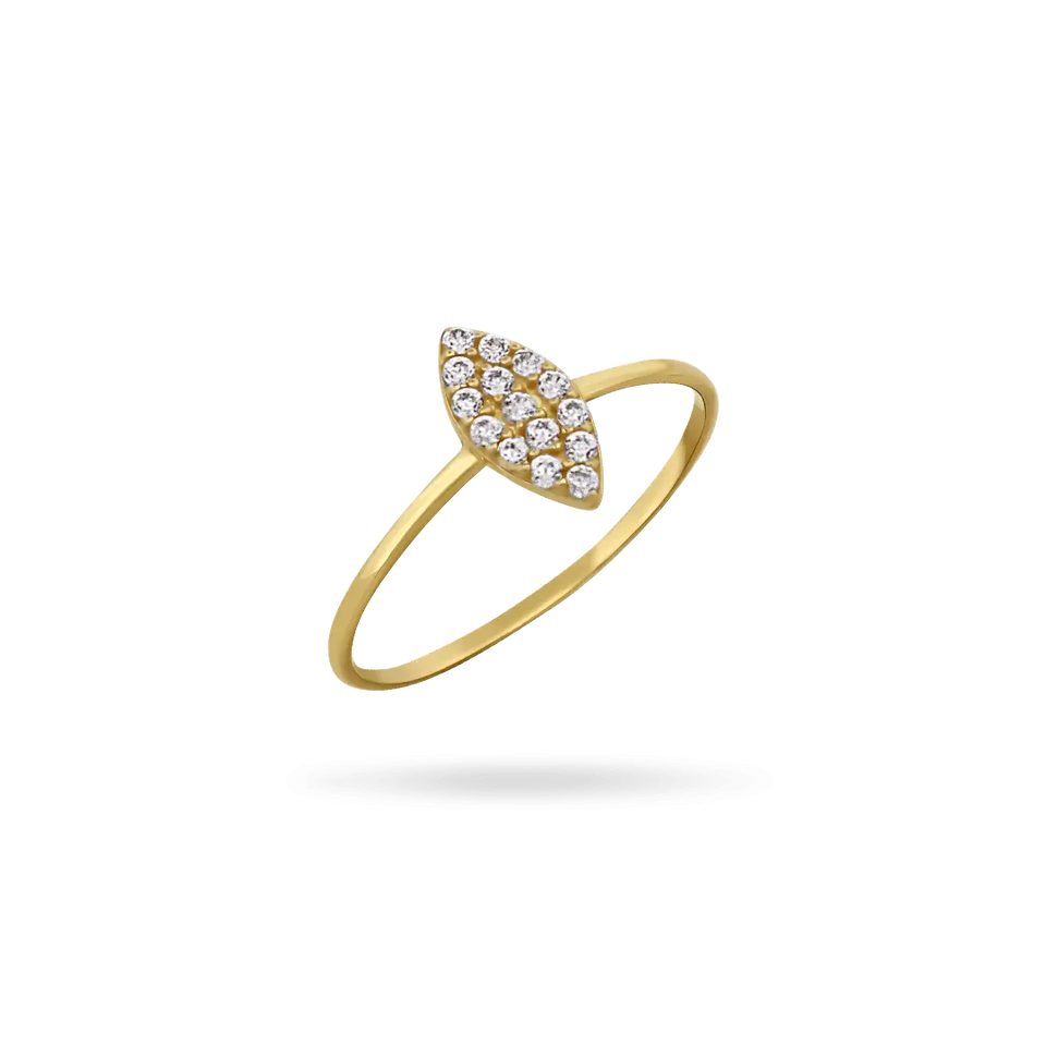 14K Gold Marquise Pavé Pinky Ring Rings IceLink-SVN 2