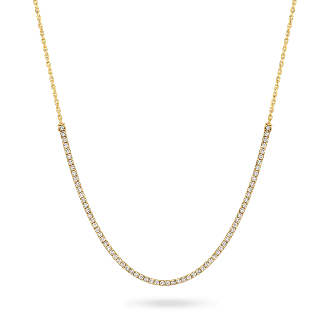 14K Gold Adjustable Tennis Necklace 2.10mm Necklaces IceLink-CAL