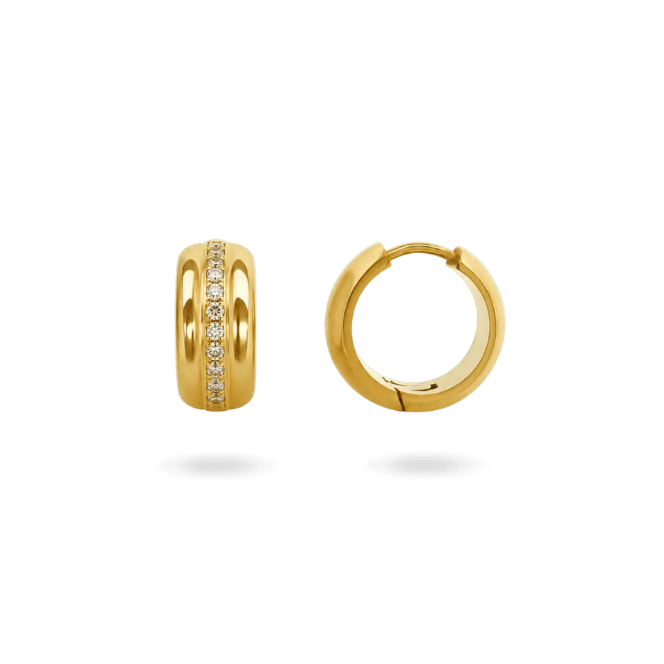 14K Demi Huggies Earrings IceLink-CAL