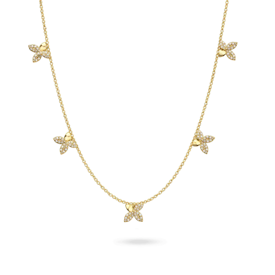 14K Daisy Flower Necklace Necklaces IceLink-CAL