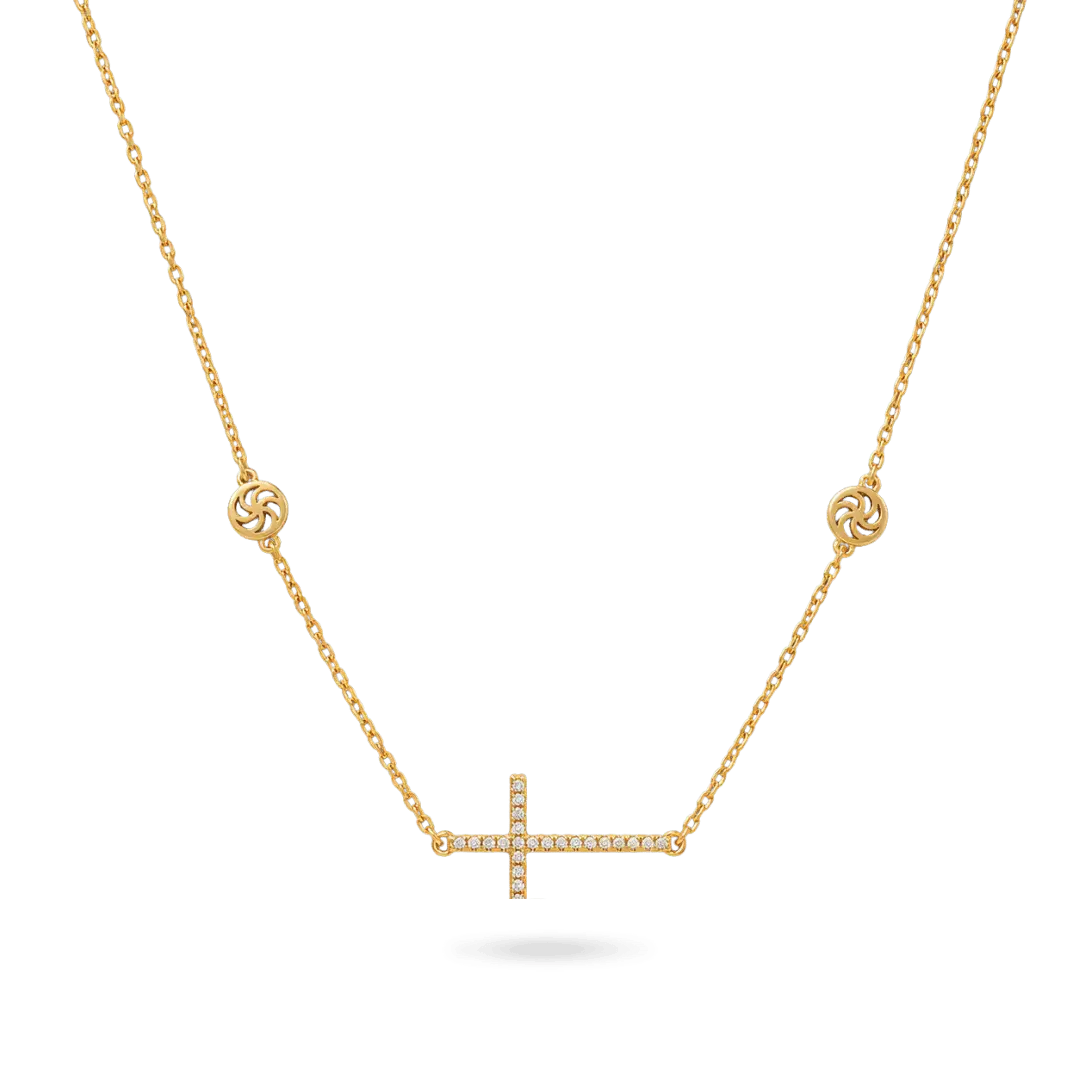 Sideways Cross Necklace