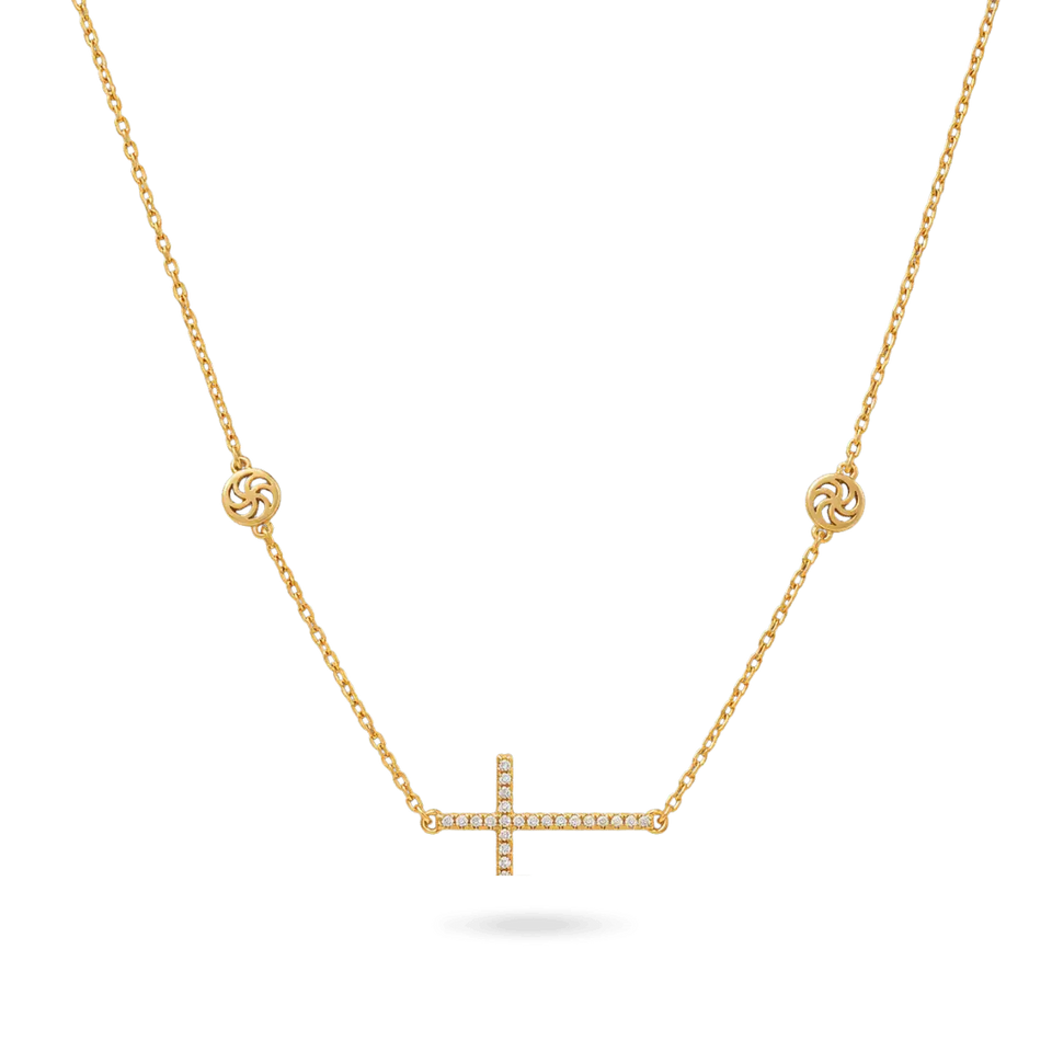 Sideways Cross Necklace Necklaces IceLink-ATL