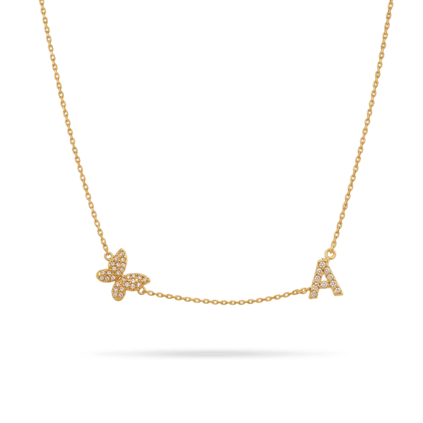 Butterfly 'True You' Initial Necklace - IceLink