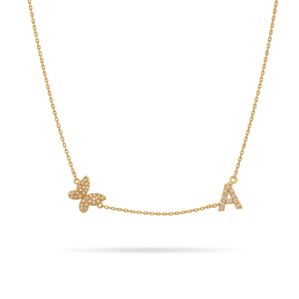 Butterfly 'True You' Initial Necklace Necklaces IceLink-ATL