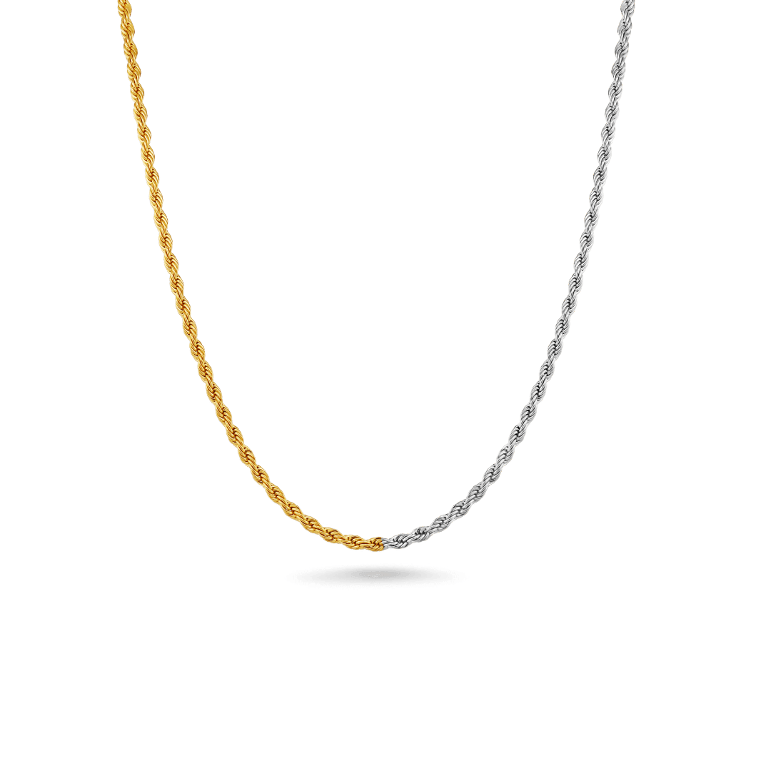 Two-Tone Rope Chain (Sample Sale) Necklaces IceLink-BL   