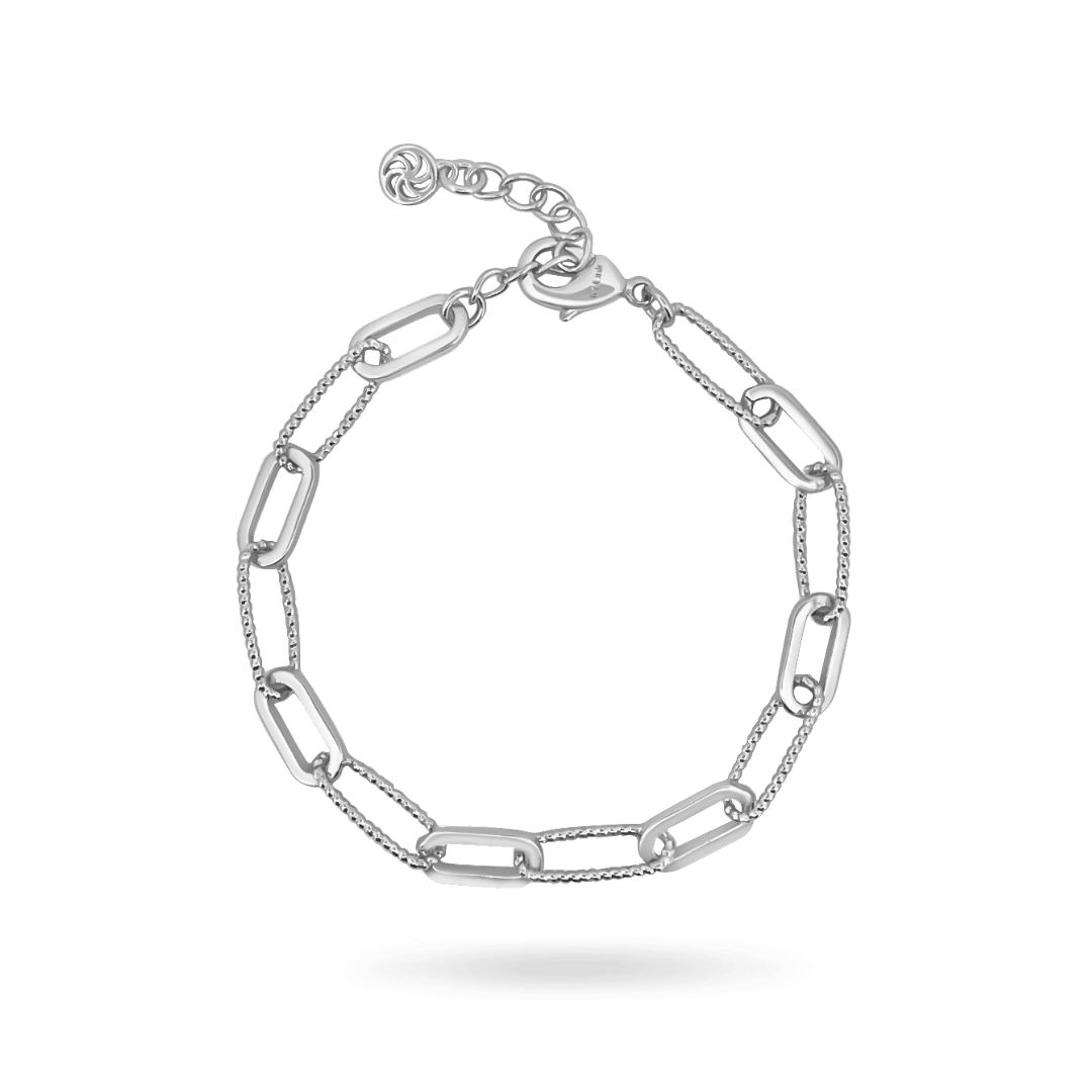 Angie Paperclip Bracelet Bracelets IceLink-ATL Small 6&quot; to 7&quot; 14K White Gold Plated 