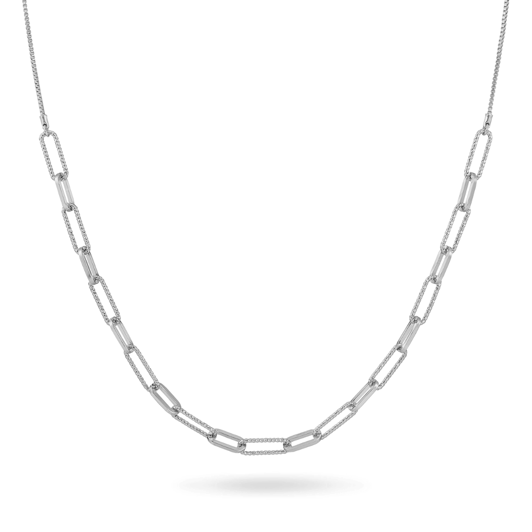 Angie Paperclip Necklace Necklaces IceLink-ATL 14K White Gold Plated