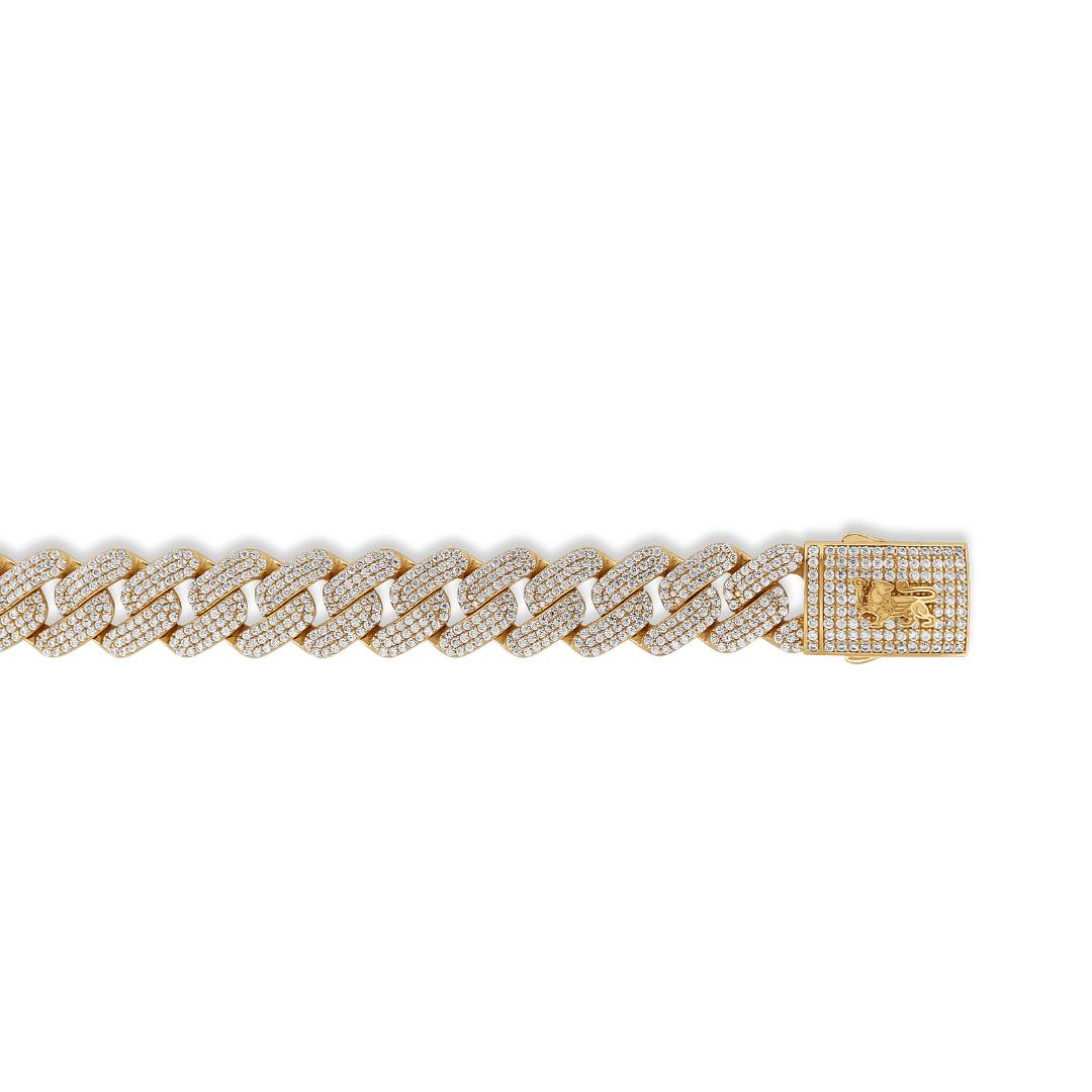 10K 13mm Hollow CZ Monaco Cuban Link Bracelet Necklaces IceLink-CAL   