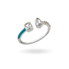 14K White Gold Toi et Moi Turquoise Enamel Ring Rings IceLink-SVN