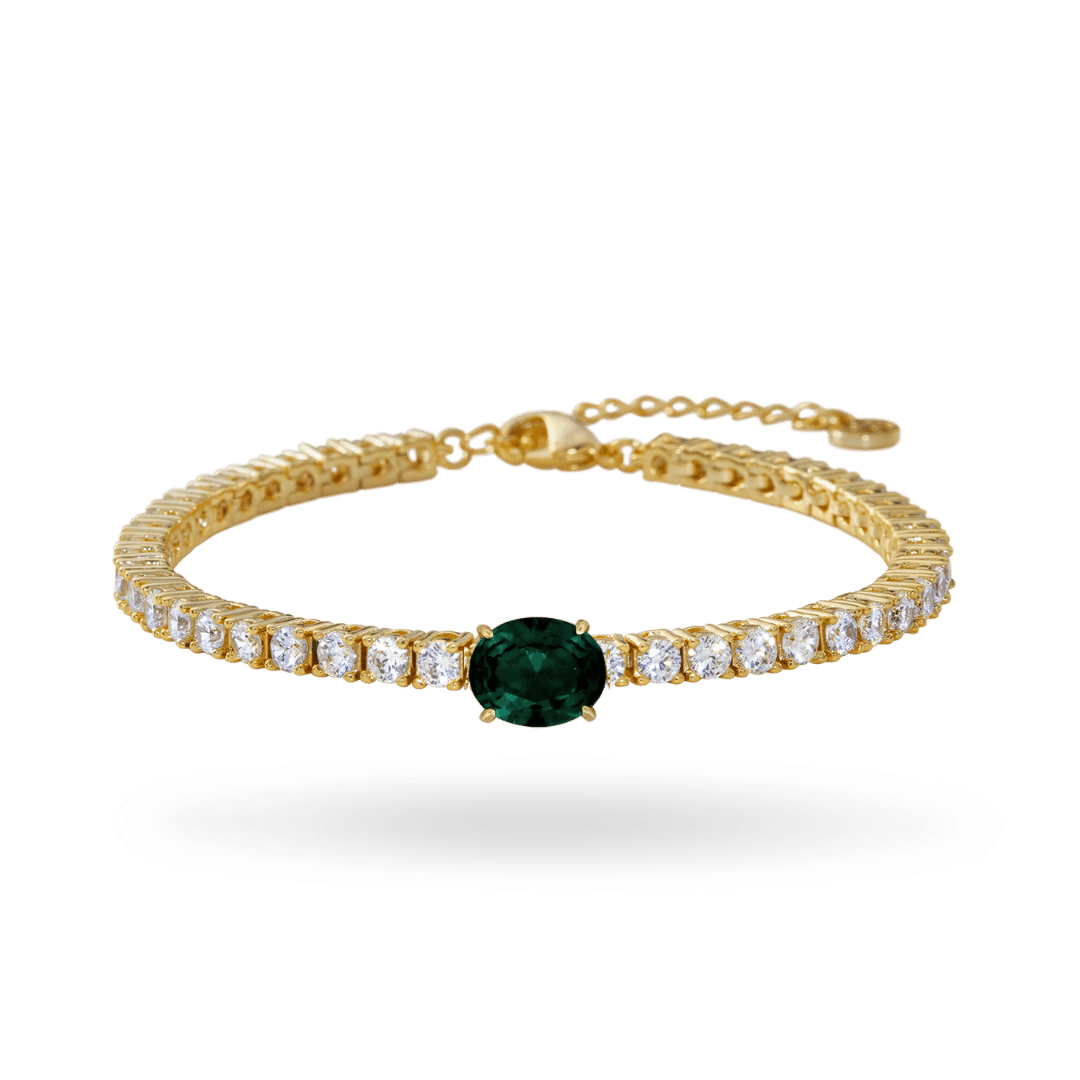 Gia Oval Emerald Bracelet Bracelets IceLink-ATL Small 6" to 7"