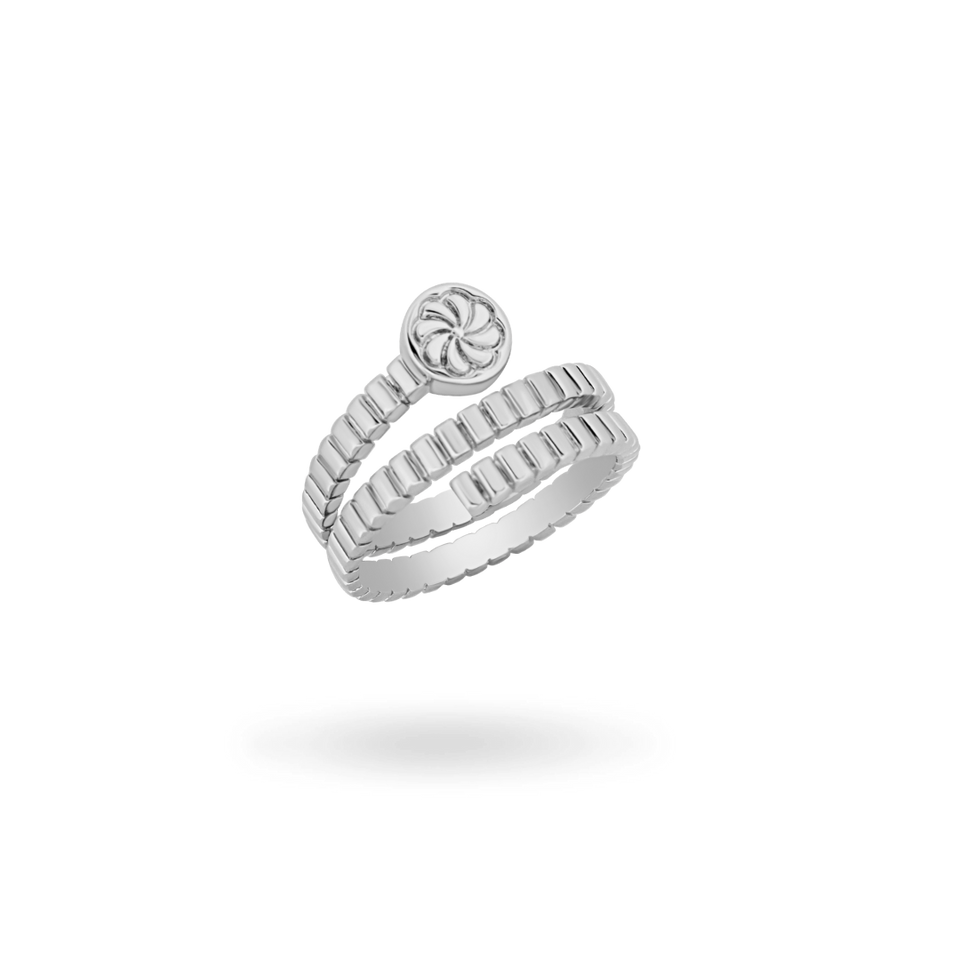'Sable' Ribbed Spiral Eternity Ring Rings IceLink-ATL