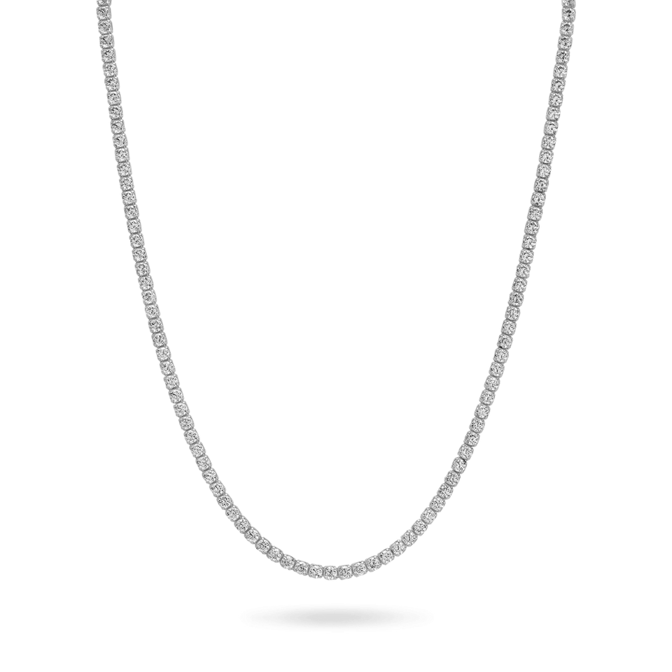 10K Gold Moissanite Tennis Necklace 2.10mm Necklaces IceLink-CAL 10K White Gold 16"