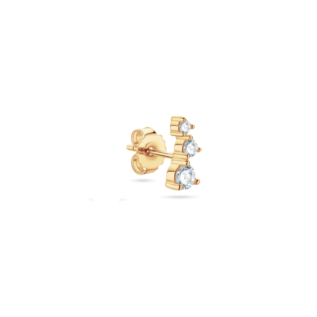 14K Luna Crawler Moissanite Single Stud Earring