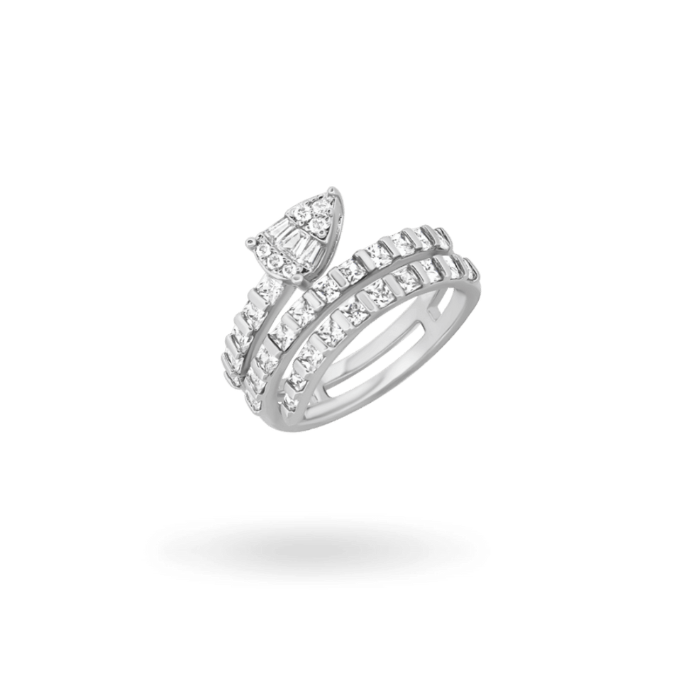 'Arden' Wrap Pear Cluster Ring Rings IceLink-ATL