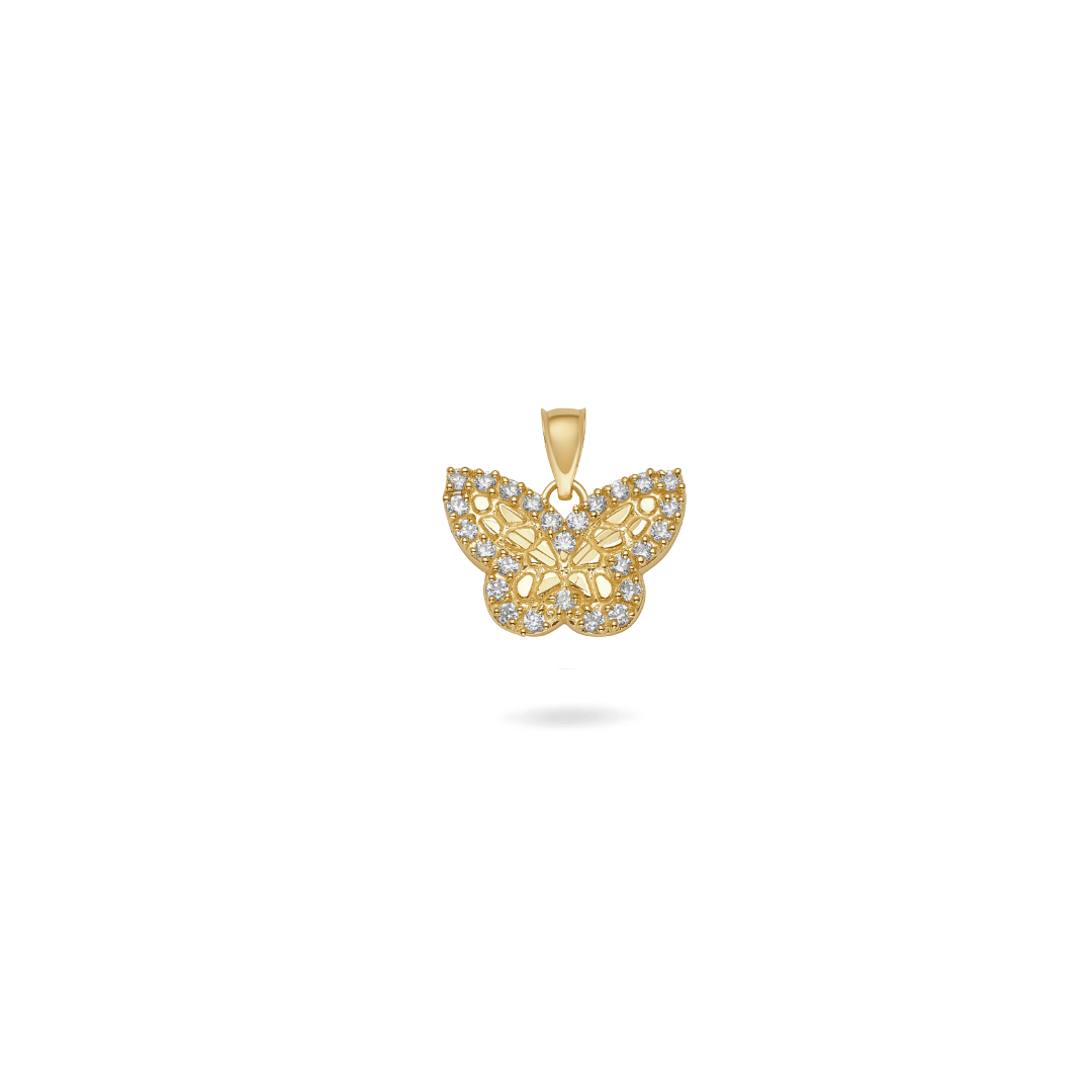 14K Mini Butterfly Pendant Necklaces IceLink-CAL