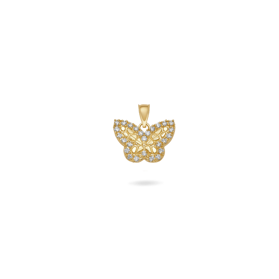 14K Mini Butterfly Pendant Necklaces IceLink-CAL