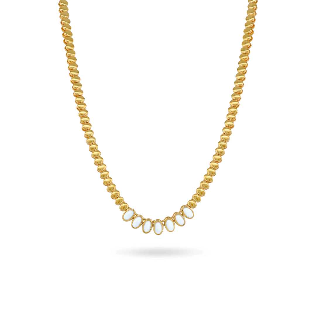 Oval White Necklace Necklaces IceLink-ATL