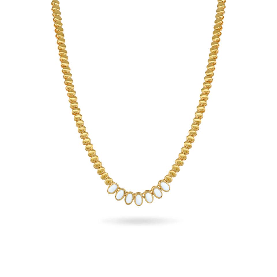 Oval White Necklace Necklaces IceLink-ATL