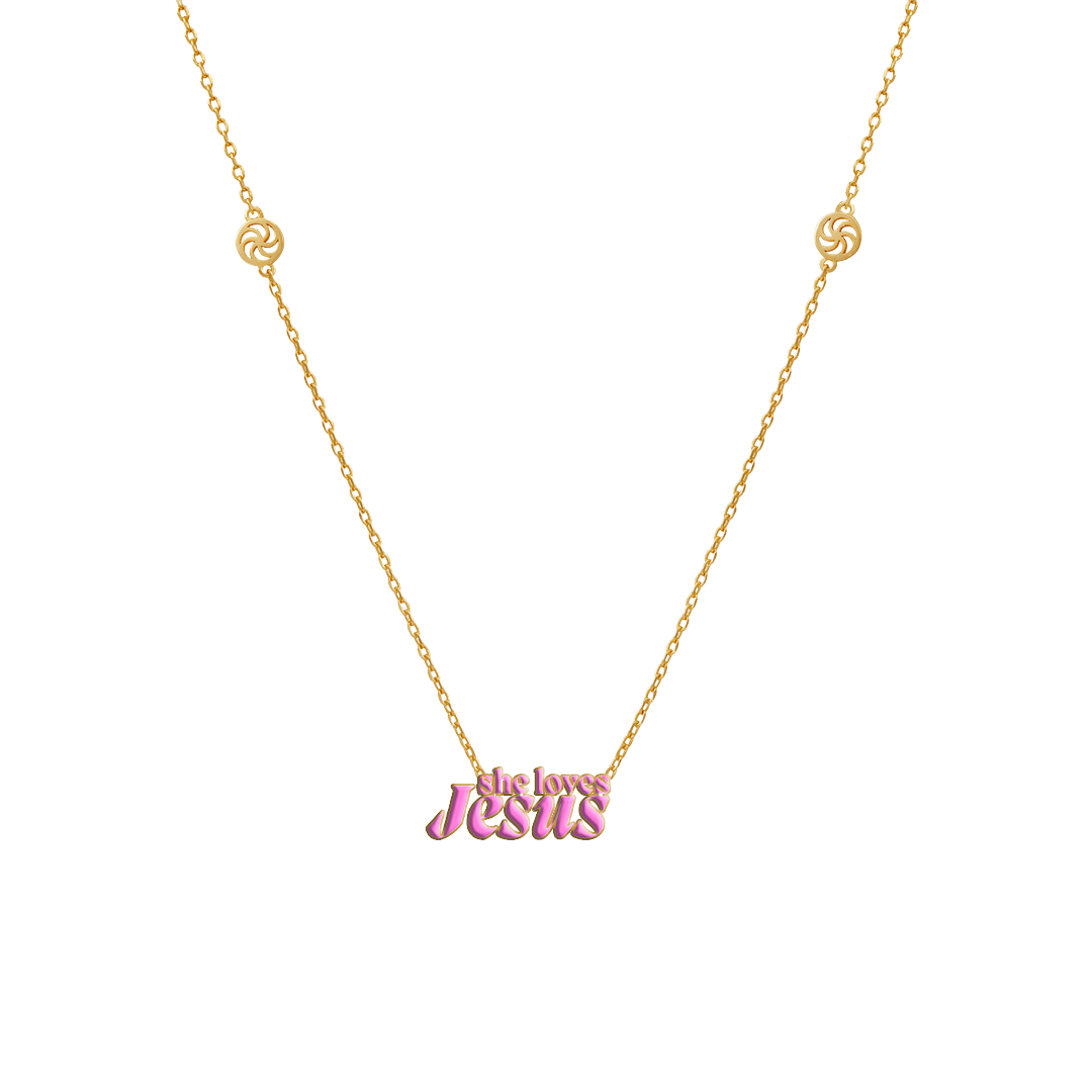 She Loves Jesus Necklace
