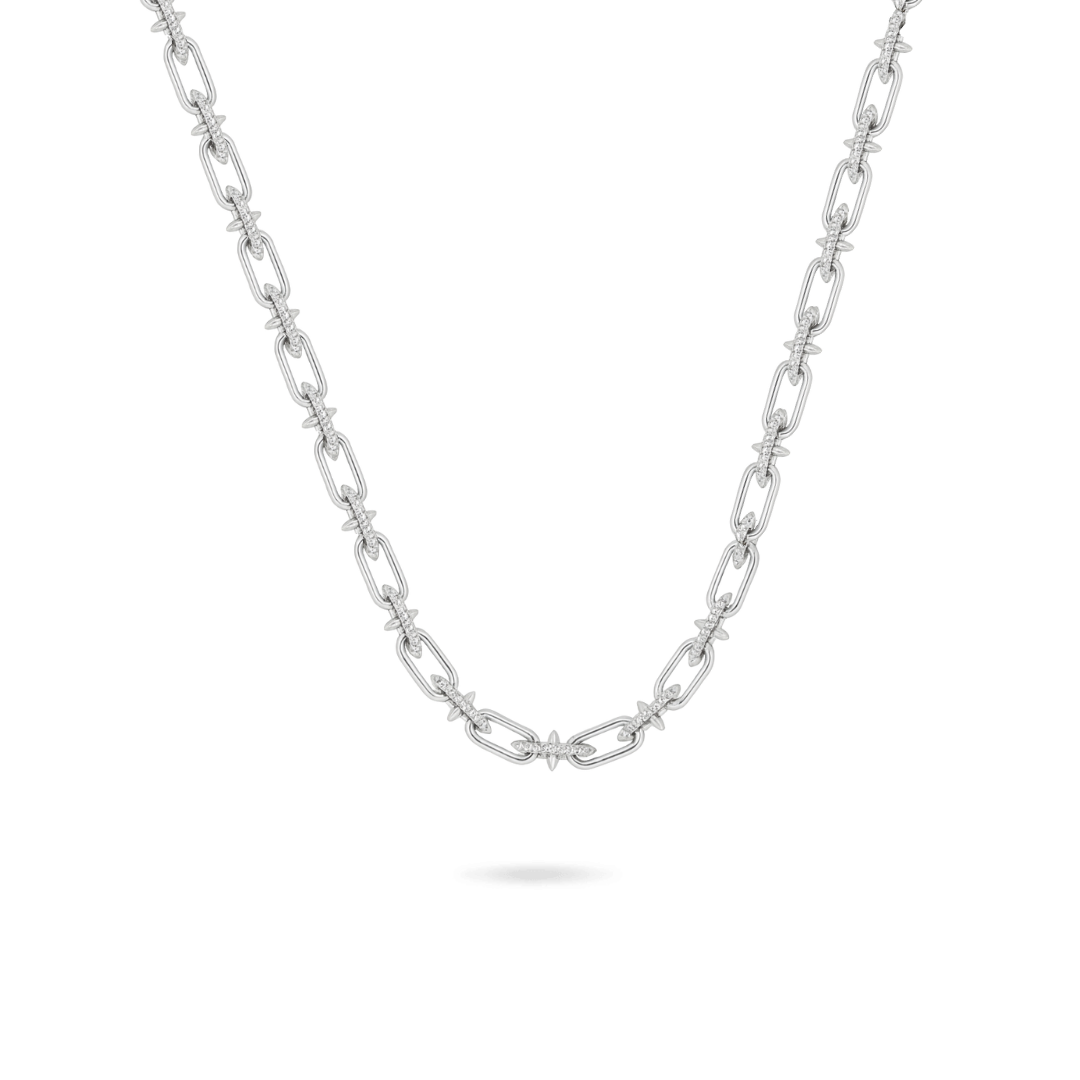 Chrome Link Paperclip Necklace