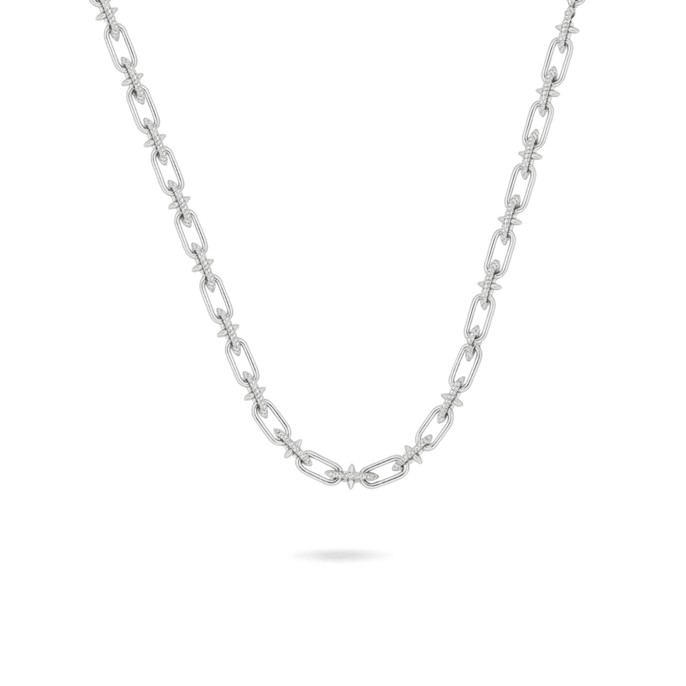 Chrome Link Paperclip Necklace