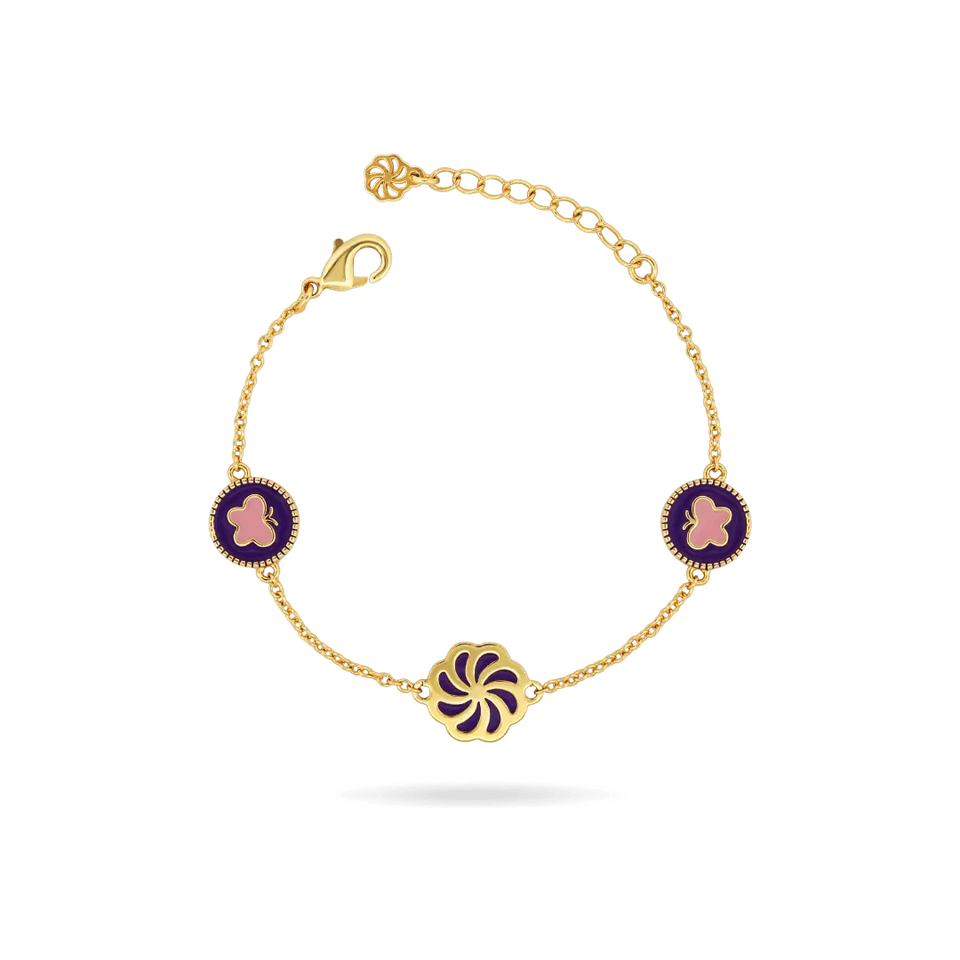 Kids ‘Rosie’ Butterfly Charm Enamel Bracelet Bracelets IceLink-DONNA