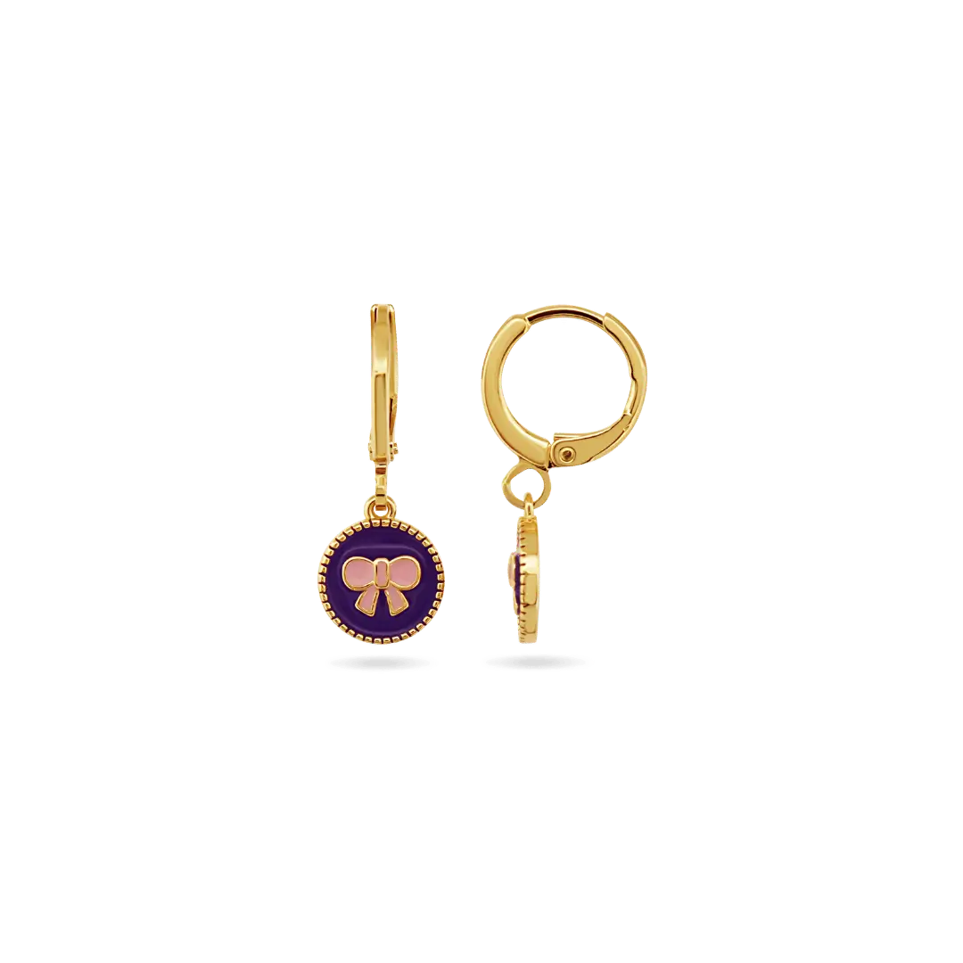 Kids ‘Bella Bow’ Huggies Earrings IceLink-DONNA