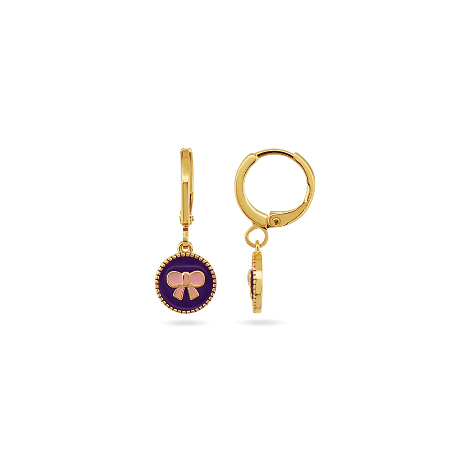 Kids ‘Bella Bow’ Huggies Earrings IceLink-DONNA