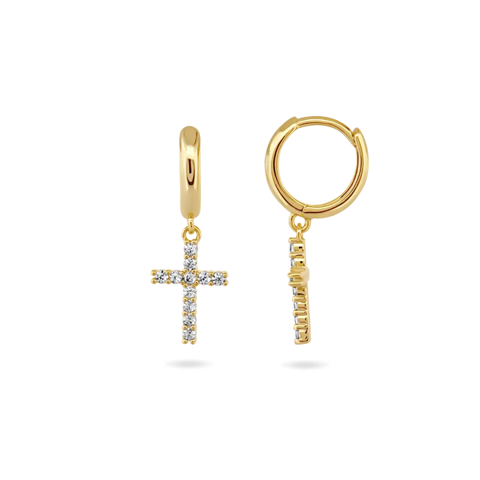 Cross Hoops Earrings IceLink-ATL