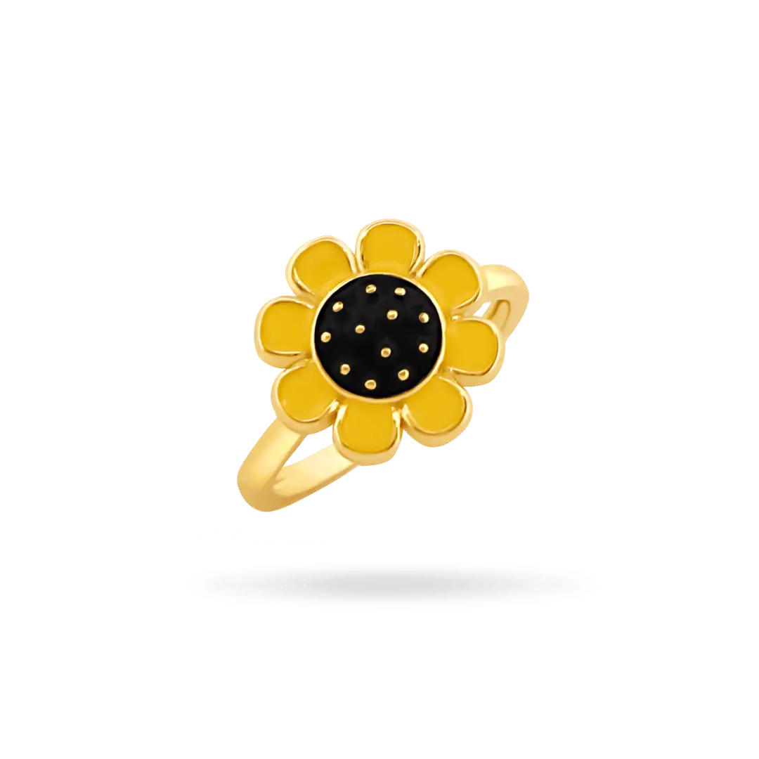 Sunflower Enamel Ring Rings IceLink-DONNA