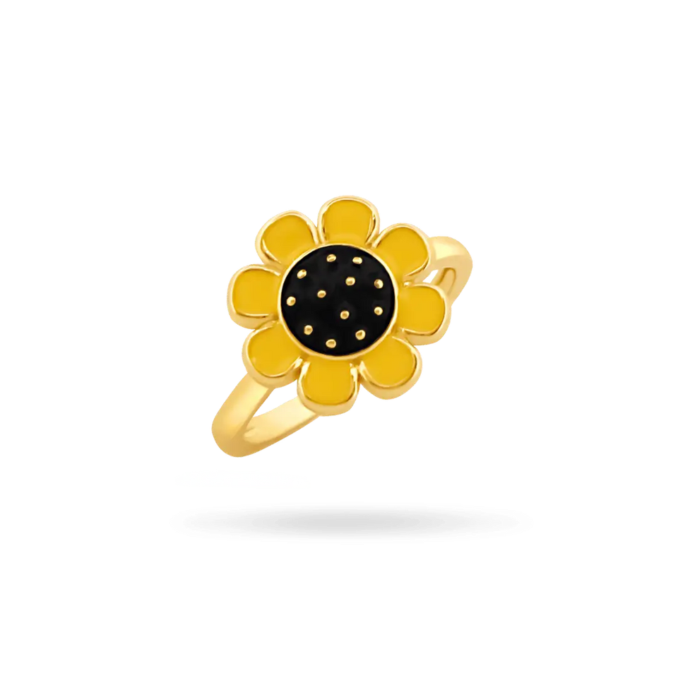 Sunflower Enamel Ring Rings IceLink-DONNA