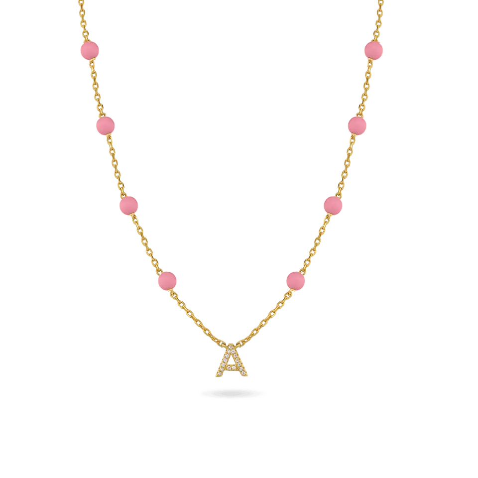 Pink 'True You' Initial Necklace Necklaces IceLink-ATL