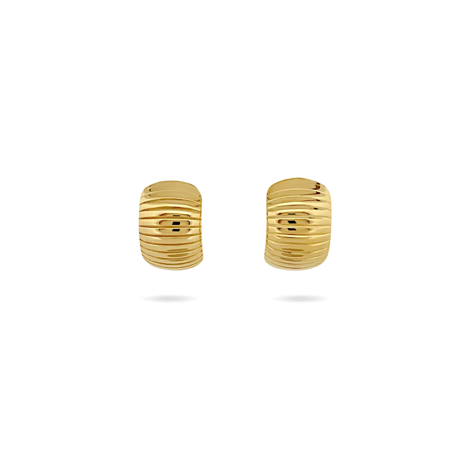 ‘Zoe’ Ribbed Dome Earrings Earrings IceLink-JUS