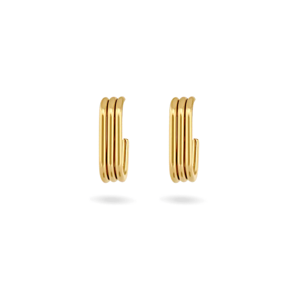 ‘Tori’ Ribbed U-Hoops Earrings IceLink-JUS