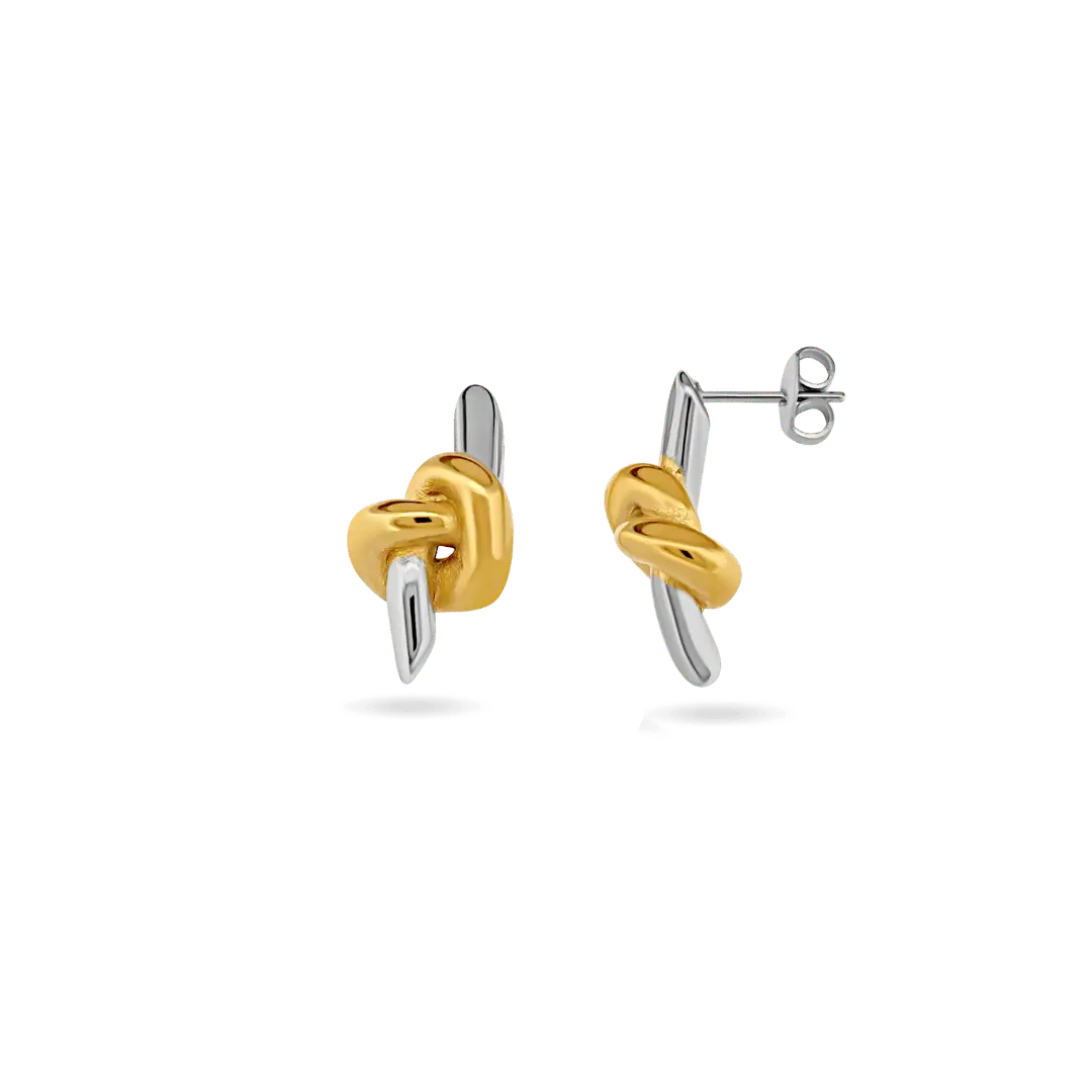 Two-Tone Love Knot Earrings