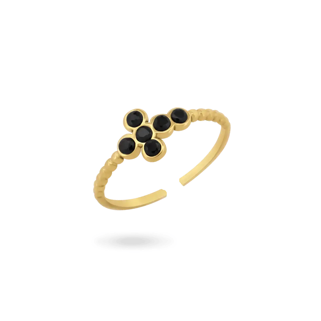 ‘Suri’ Black Cross Ring
