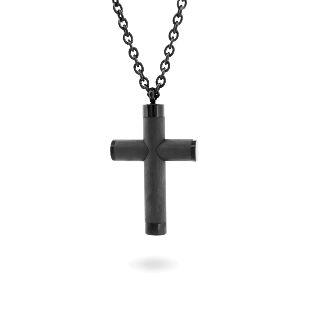 Knox Carbon Fiber Cross Necklace Necklaces IceLink-CLEEE