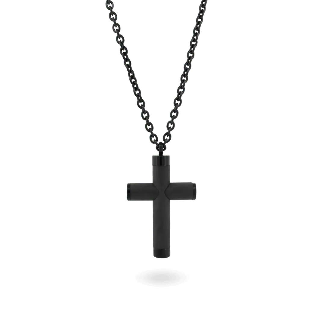 Knox Carbon Fiber Cross Necklace Necklaces IceLink-CLEEE