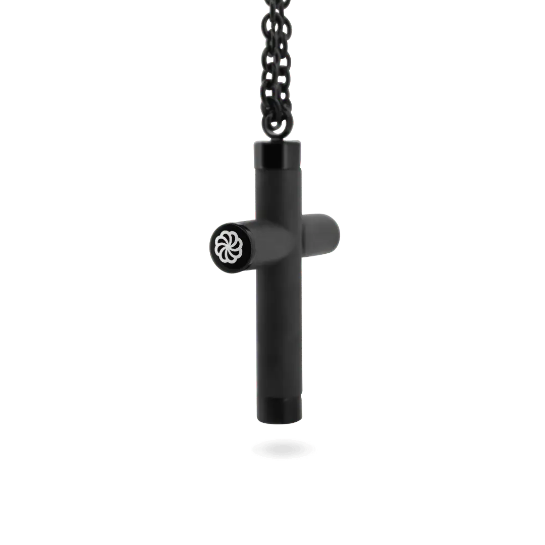 Knox Carbon Fiber Cross Necklace Necklaces IceLink-CLEEE
