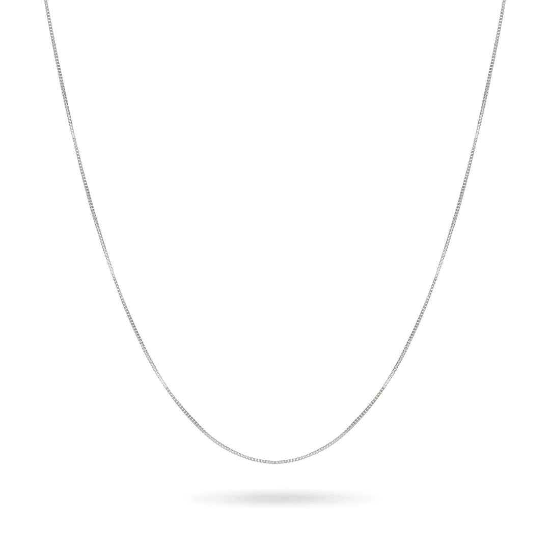 14K Adjustable Box Chain Necklaces IceLink-SVN 14K White Gold