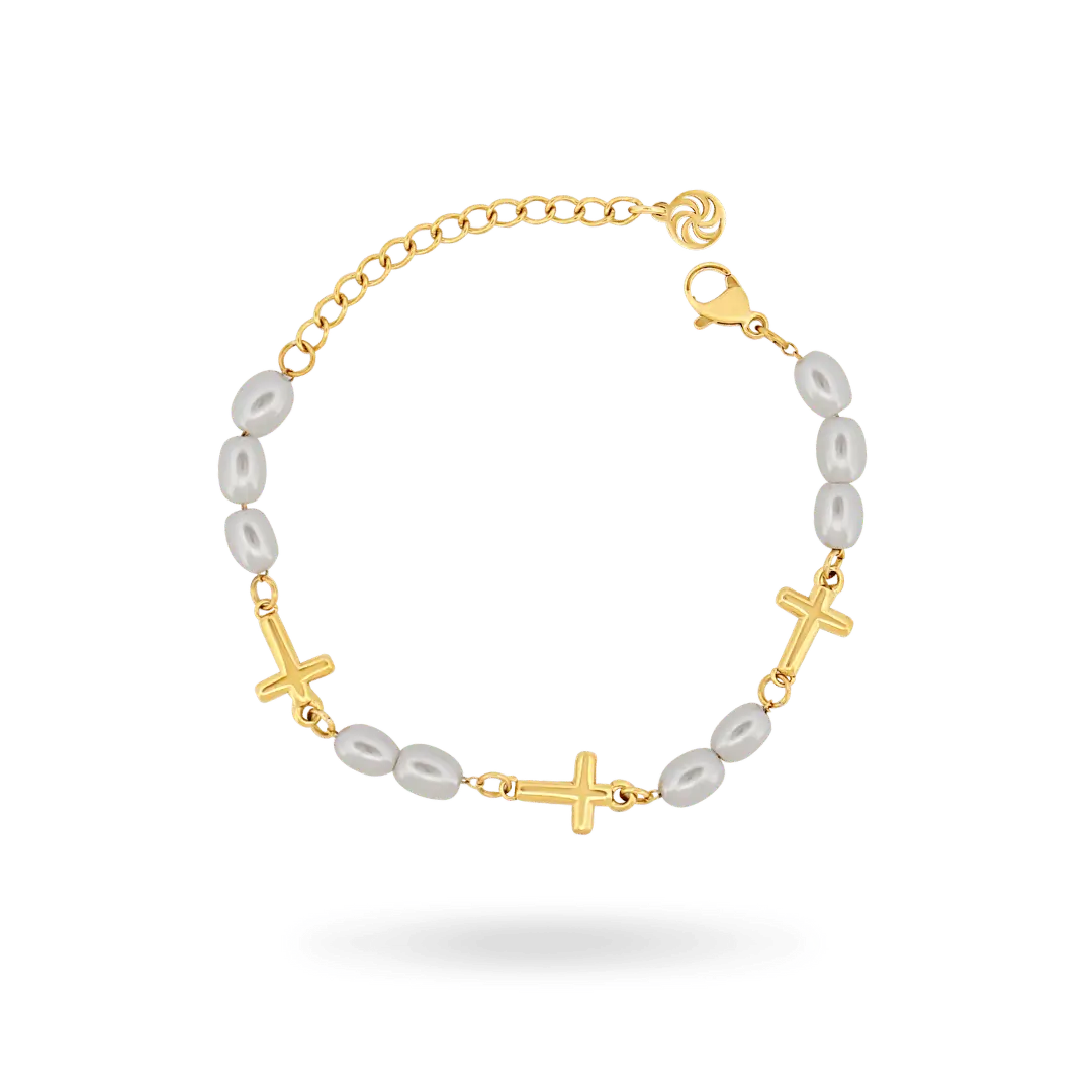 Azura Pearl Cross Bracelet Bracelets IceLink-VRNA