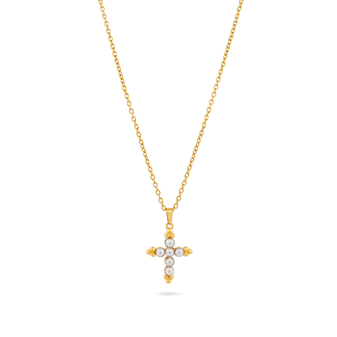 Colette Pearl Cross Necklace Necklaces IceLink-VRNA