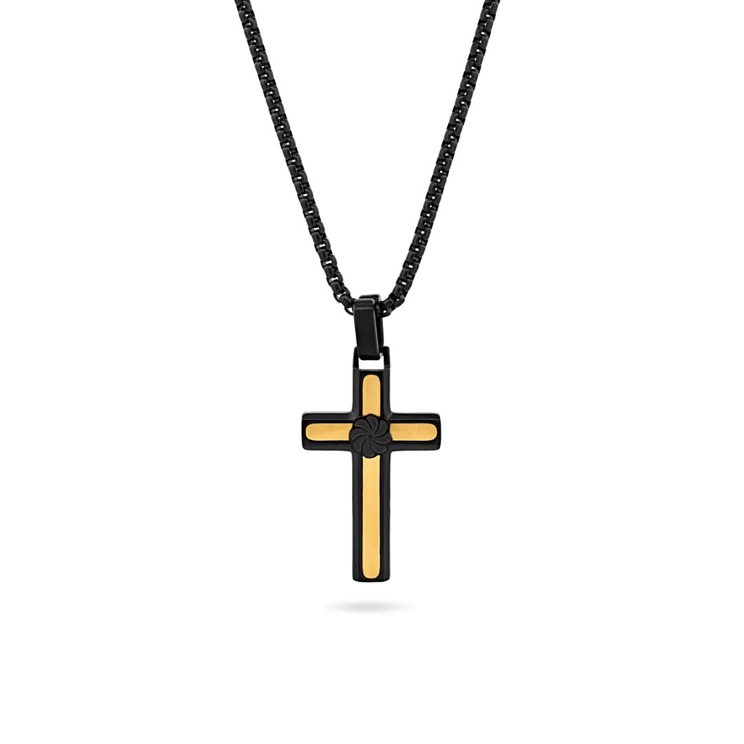 Atlas Cross Necklace Necklaces IceLink-VRNA Black